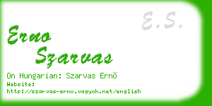 erno szarvas business card